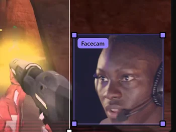 The frame editor with the facecam box placed over the stream
